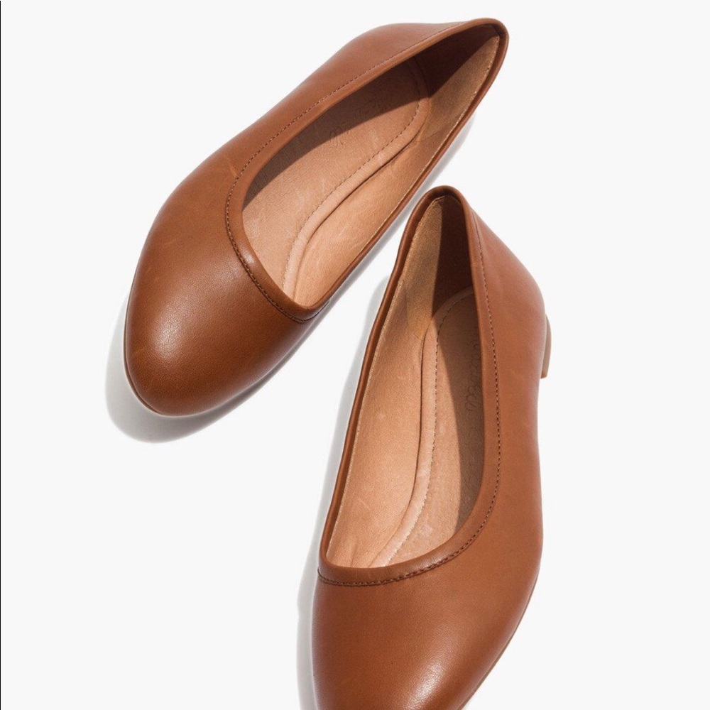 Madewell The Reid Ballet Flat in Leather 7.5